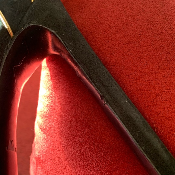 FINAL SALE Louis Vuitton black suede and gold heels - Picture 5 of 5